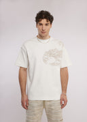 Oversized t-shirt with pigment print in Off-white