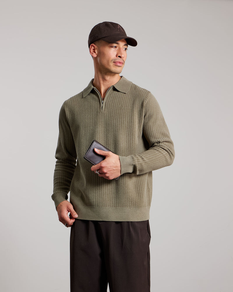 Aurelion Long-sleeve Polo | Ivy Green